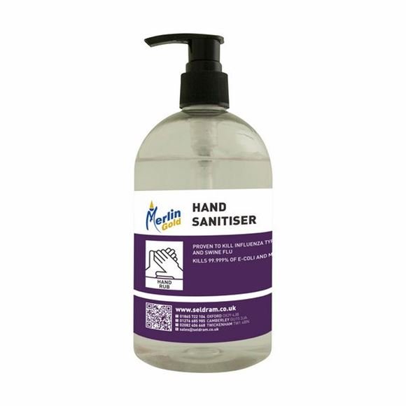 Merlin Alcohol Hand Sanitiser Gel Pump 450ml